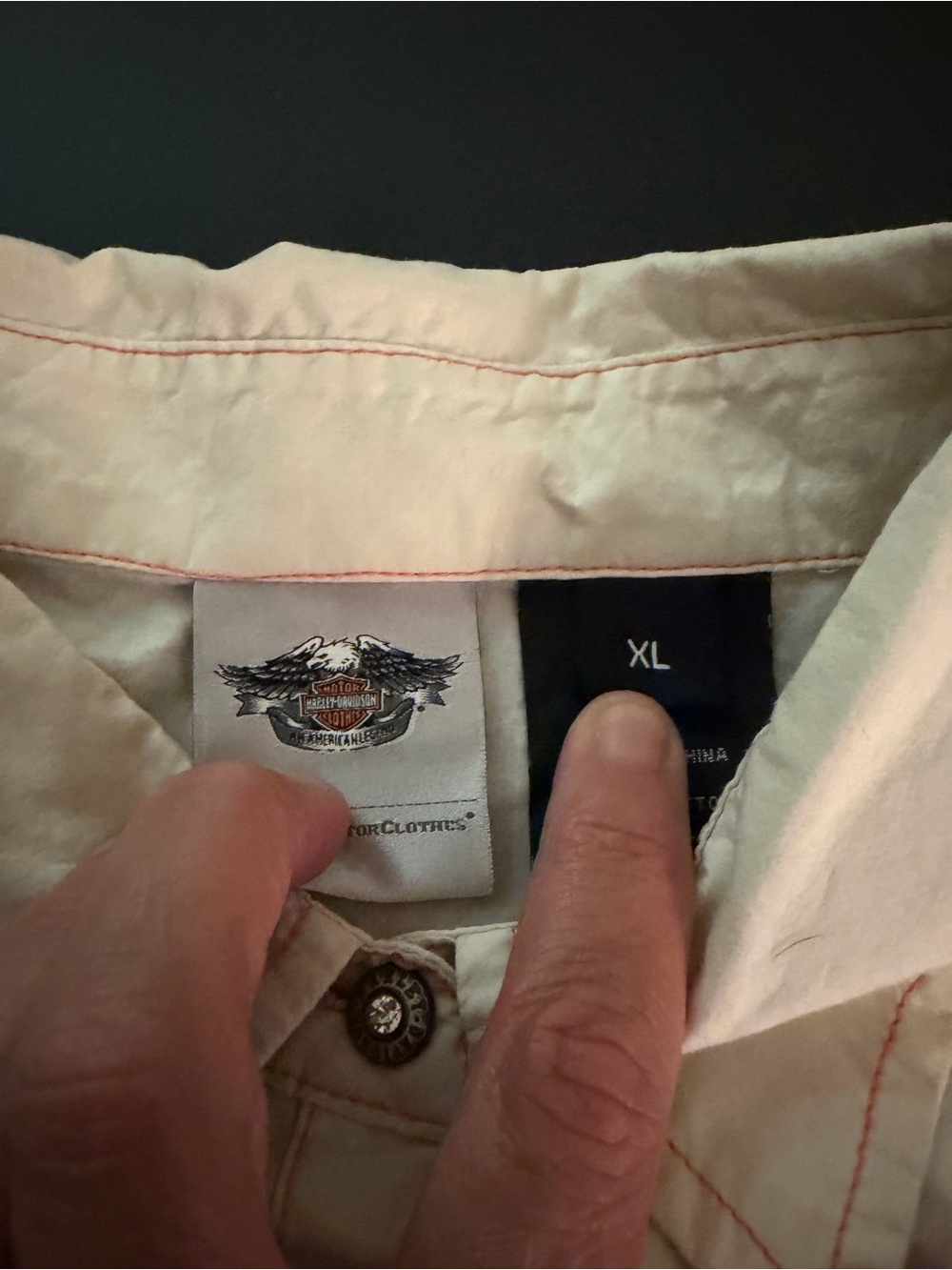 Harley-Davidson Women’s Cream Graphic Button-Up Shirt - Picture 4 of 4